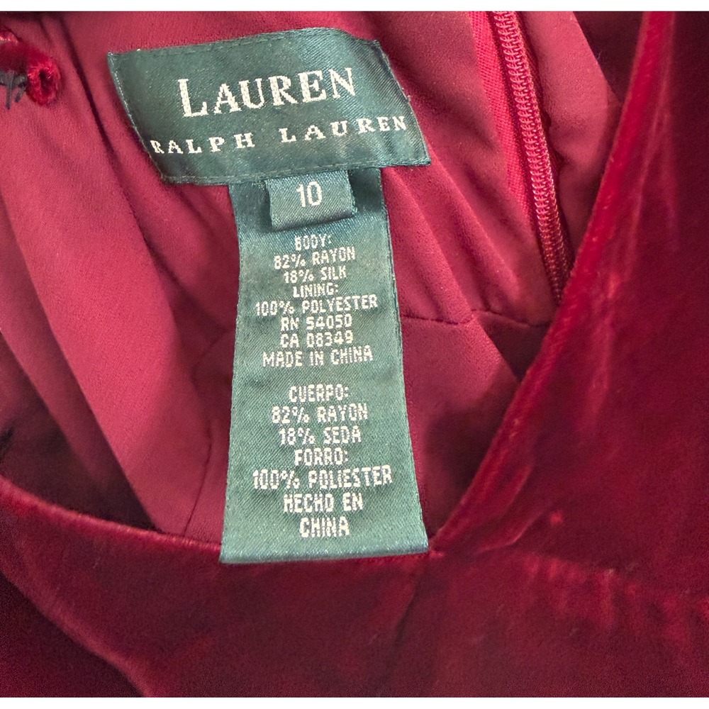 90s Vintage Ralph Lauren Silk Velvet Gown Size Medium M Burgundy Bias Cut Size - Picture 4 of 6